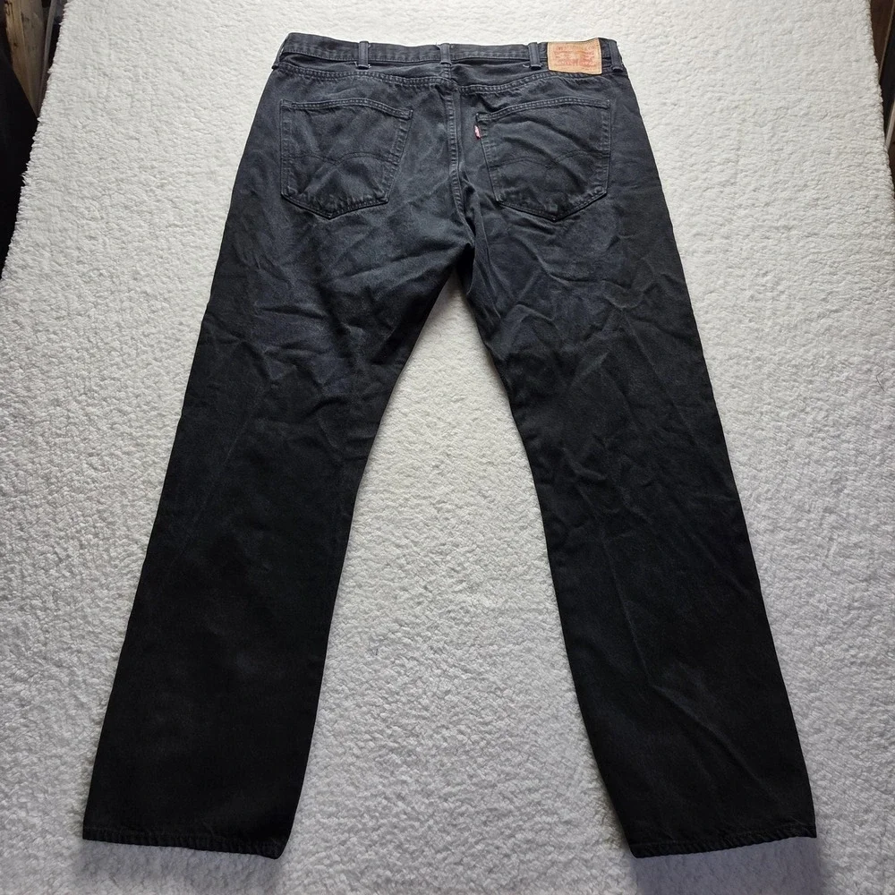 Levis 501 Jeans Mens 40x30 Black Regular Fit Straight Button Fly Denim Pants